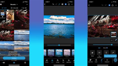 A screenshot of the Photoshop Express mobile interface, highlighting its clean and touch-friendly design.