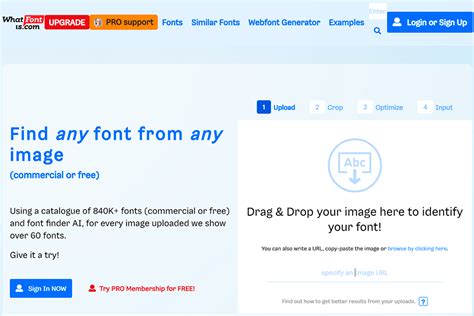Online font library interface