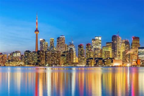 Downtown Toronto skyline with a prominent hotel