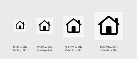 Screenshot of a Photoshop PSD template with frames for different icon sizes