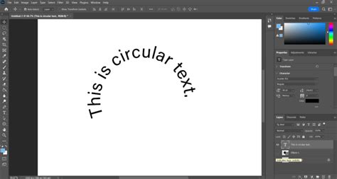 Text being warped and curved in Photoshop