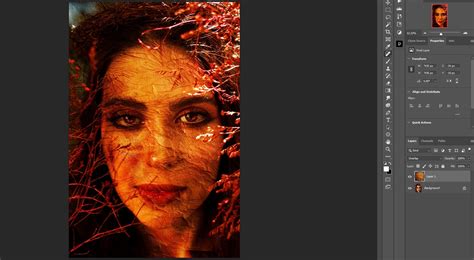 Example of a texture applied to a portrait using Overlay blend mode