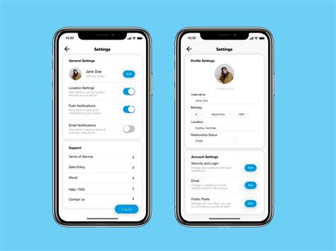 VSCO app interface with profile and settings icons
