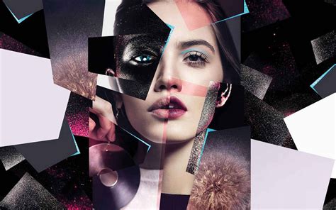 A collage of different graphic design examples created in Photoshop