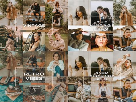 Collage of photos showcasing different VSCO presets