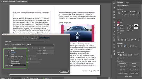 Screenshot showing InDesign's Object Export Options for images
