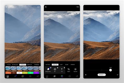 VSCO editing tools interface with sliders visible
