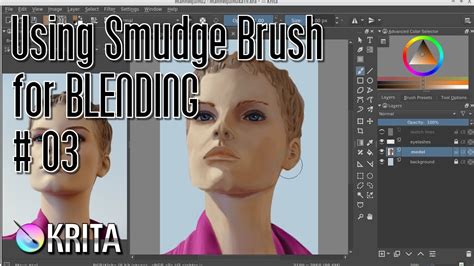 Krita Color Smudge brush in action, showing smooth color transitions