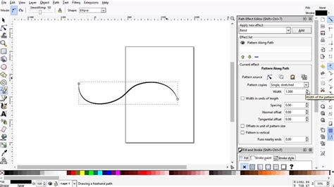 Inkscape Path Effects panel with Bend Path selected
