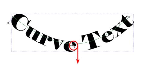 Inkscape text bent using the Bend Path effect