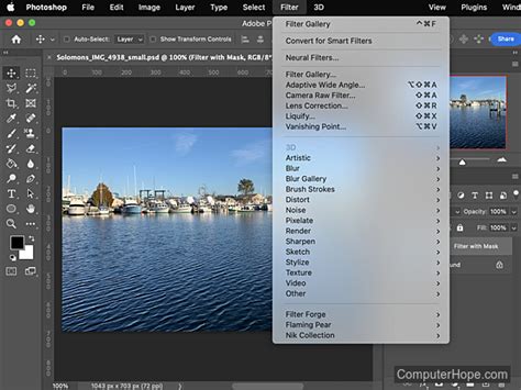 Screenshot of the Photoshop Filter Gallery interface