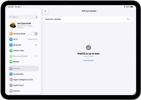 iPadOS software update screen