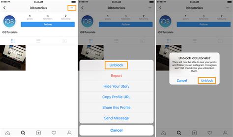 Diagram illustrating the steps to block or unblock a user on VSCO