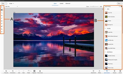 Screenshot of Photoshop Elements 2025 interface with a guided edit tutorial