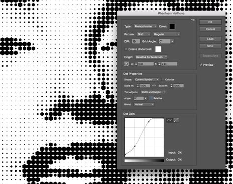 Phantasm plugin halftone settings in Adobe Illustrator