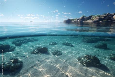 Image of a serene blue ocean
