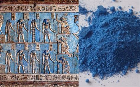 Ancient Egyptian artifact with Egyptian blue pigment