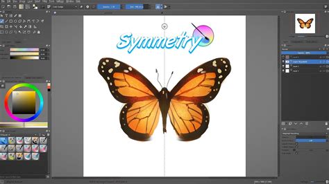 Krita Symmetry Tool options showing different mirror axes