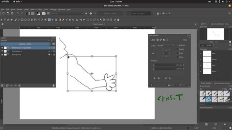 Krita with a selection tool active