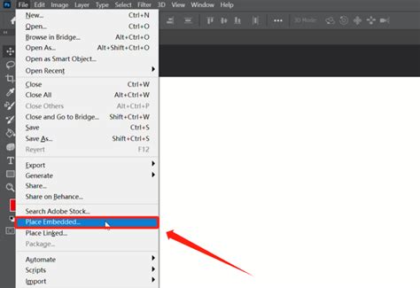 Photoshop Place Embedded Command