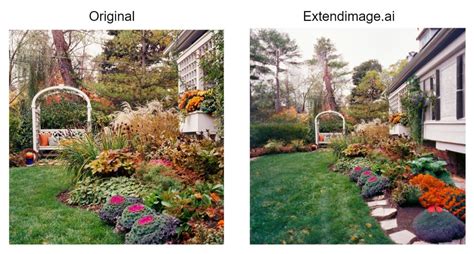 Online AI image extension tool interface example