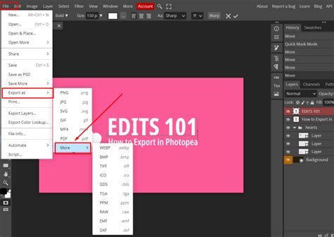 Photopea file opening options