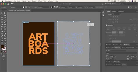 Illustrator Artboard Tool Selected with Handles