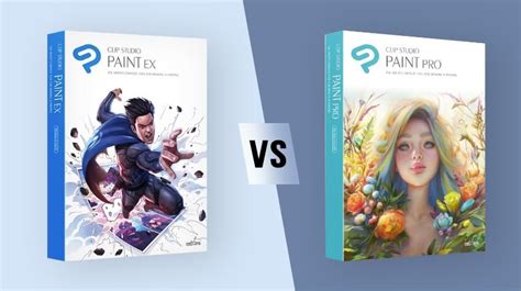 A comparison table of Clip Studio Paint PRO and EX features and their target audience.