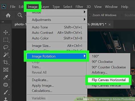 Photoshop canvas flip diagram