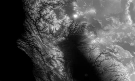 Grayscale displacement map example with white, gray, and black areas