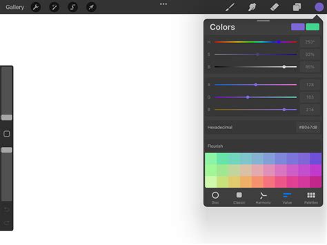 Procreate Color Disc interface
