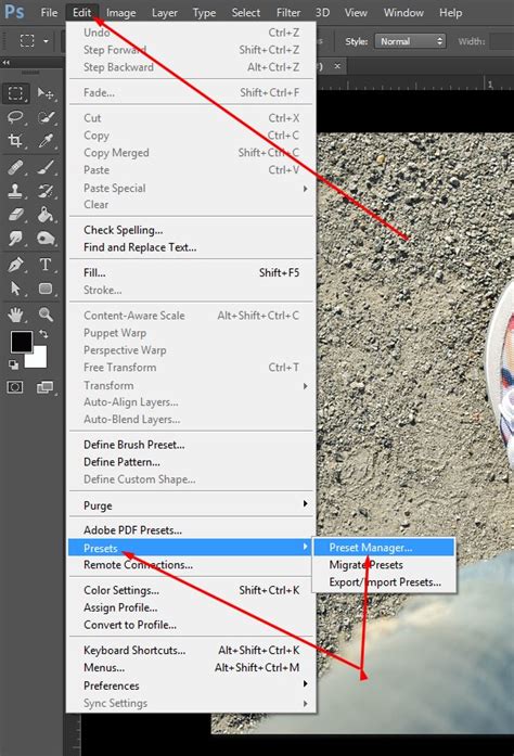 Photoshop Presets Manager Interface