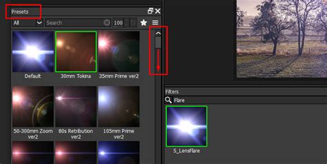 Screenshot of the Photoshop Lens Flare filter dialog box