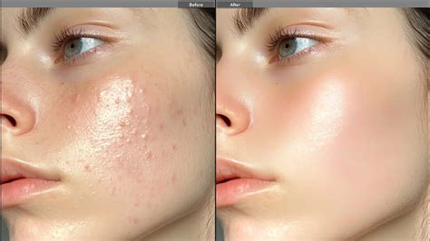 Comparison image showing before and after frequency separation retouching