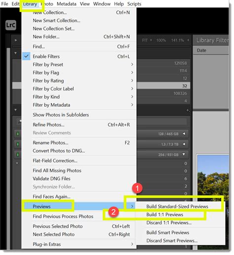 Screenshot showing the location of the Previews.lrdata file in Lightroom Classic