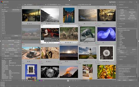 Darktable Lighttable view with imported images