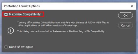 Photoshop Save Options Maximize Compatibility