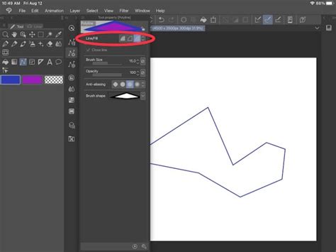 Clip Studio Paint Smart Shape tool example