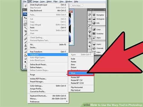 Warp tool in Photoshop