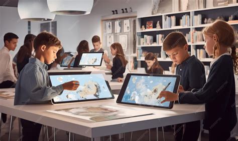 Students in a classroom using Clip Studio Paint on tablets