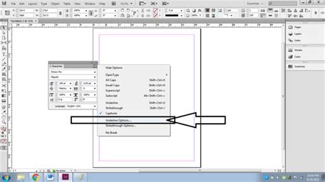 Screenshot of Adobe InDesign's Underline Options dialog box