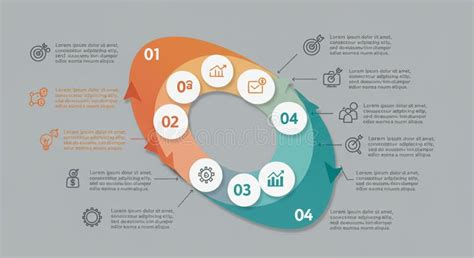 Illustration of text looping around a central icon.