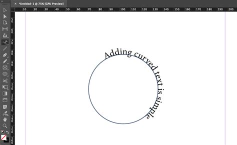 An illustration showing text curving around a corner.
