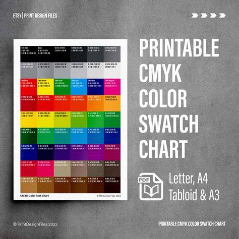CMYK color swatch card example