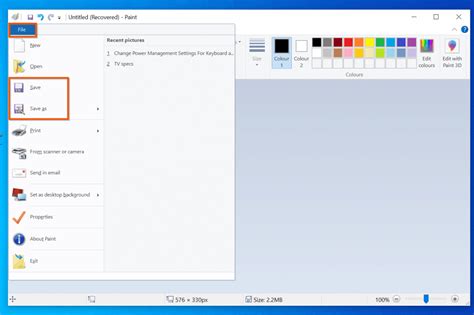 Microsoft Paint Save As JPEG dialog