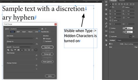 InDesign discretionary hyphen insertion