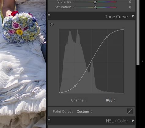 Lightroom Tone Curve S-Curve Example Before and After