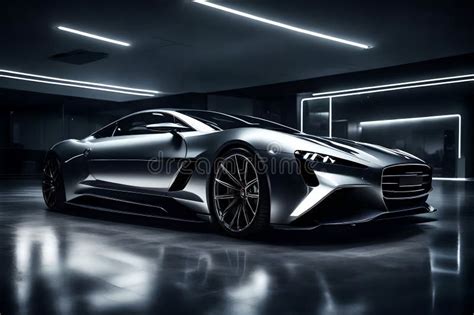A sleek, modern sports car parked in a studio setting, highlighting its lines and paintwork.