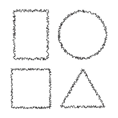 Example of different brush styles applied as outlines to a shape