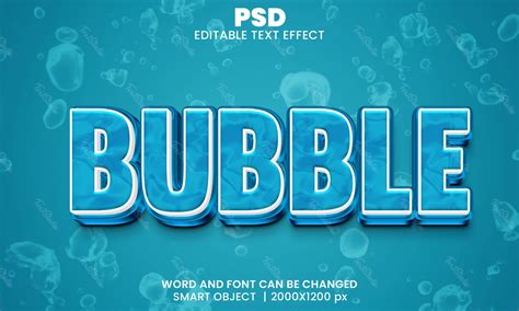 Collection of diverse bubble text effect presets in Photoshop